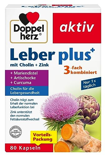 Doppelherz Leber plus – Mit Cholin als Beitrag zum Erhalt der normalen Leberfunktion sowie eines normalen Fettstoffwechsels – 80 Kapseln