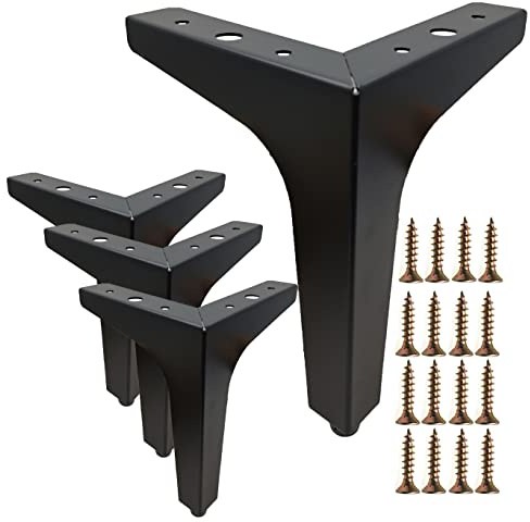 Mimhooy 17cm Matte Black Furniture Legs Set of 4 for Sofa Cabinet Dresser