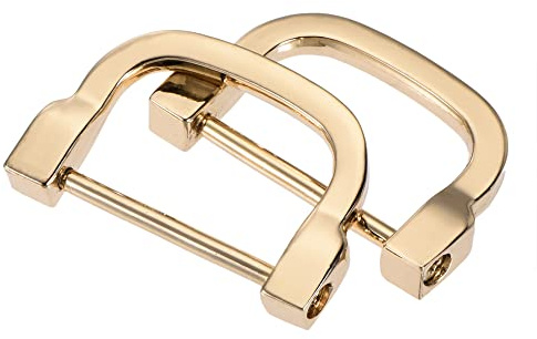 sourcing map 4 Stück D-Ringe Schrauben in Schäkel 30x20mm Gold | Hochwertige Zinklegierung, galvanisiert, rostfrei und langlebig. Einfache Montage mit Schraubendreher.