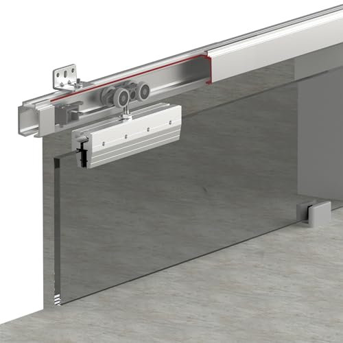 Glass Sliding Door Track System Top Hung 120kg Per Door DecorAndDecor (2.4m Kit for One Door)