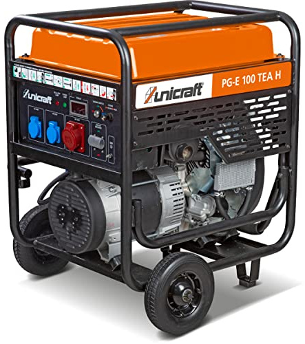 Unicraft Générateur de courant synchrone PG-E 100 TEA H (essence, volume du réservoir 45 l, entraînement GB680, démarrage électrique, 2 x 230 V, Schuko / 1 x 400 V, CEE 16 A) 6706100