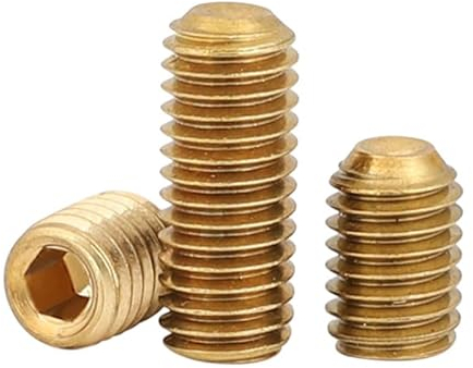 3-10 Stück Messing Cup-Point Stellschrauben Innensechskant Set Madenschraube Rosh M2 M2.5 M3 M4 M5 M6 M8 M10 M12 (Color : 25mm_M6(5Pcs))