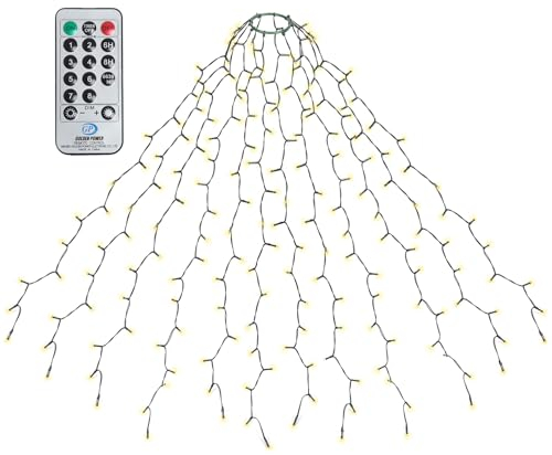 SALCAR Guirlande Lumineuse 420 LEDs pour Sapin de Noêl avec Télécommande, 2m x 12 exterieur Etanche Guirlande LED Sapin Décoration (1,5-2,4m sapin) pour Décoration Noël, Fête, Jardin