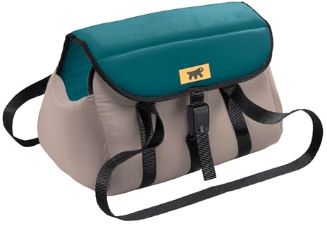 Ferplast Trasportino Gatto MILU', Trasportino per Cani, Trasportino per Gatti, Manici Regolabili, Cinghia di sicurezza, fino a 10 Kg, 45 x 26 x h 28 cm, Tortora