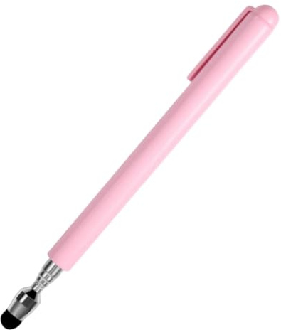 Qerwsdty Stylingpenna, universellt teleskop-inmatningspenna, infällbar visarstav och penna med speciell flockningsspets (rosa)
