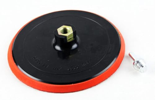 Terryshop74 Plato de lija para amoladora angular 150 mm - Velcro - Casquillo central Ø45 mm con tuerca M12 - Soporte profesional para discos abrasivos
