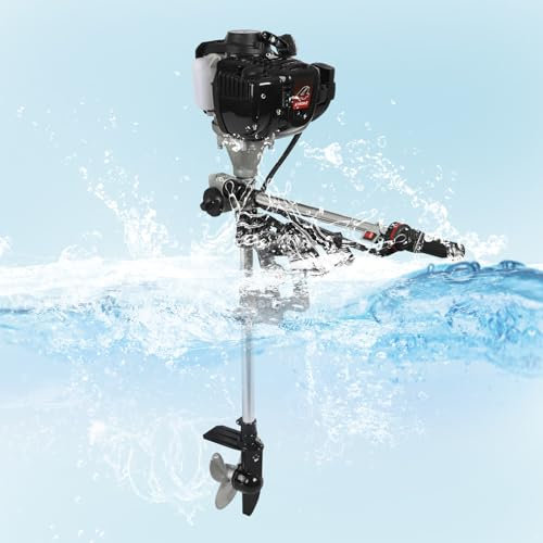 NaMaSyo 4-takts utombordsmotor 5,5 HP 52 cc utombordsmotor båtmotor fiskebåt motor utombordsmotor luftkylsystem för bensin gummibåt fiskebåt