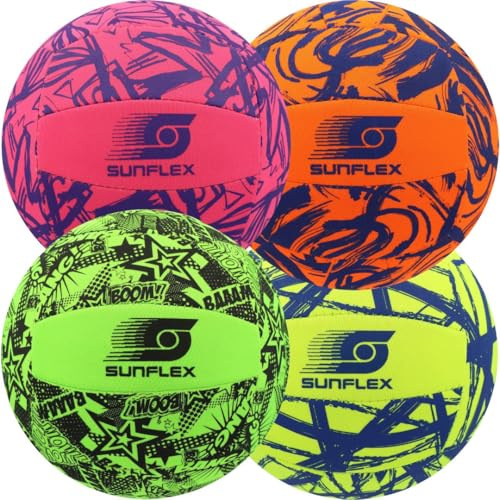 Sunflex® Neopren Zubehör Beach- und Funball Funky Größe 3 | Volleyball & Strandball weich & leicht für den Strand & das Wasser | Spielball extrem robust & für Jede Altersgruppe