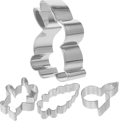 FUNNETOYU 4pezzi Tagliabiscotti Tema Pasquale Acciaio Inossidabile Formine Per Biscotti Creativi Per Feste e Decorazioni Dolci Cucina