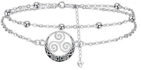 Arrebol Armband 925 Sterling Silber Damen Doppelketten Armbänder Original Schmuck für Schwester Freundin Tochter, Verstellbarer [16+4cm]