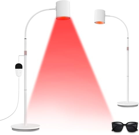 Hottoerak Red Light Lamp Floor Standing, Portable Infrared Spot Lamp
