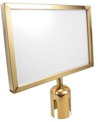 Veemoon Stanchion Sign Holder Double-sided Frame for Queue Management Quick Installation Elegant Design for Events and Airports