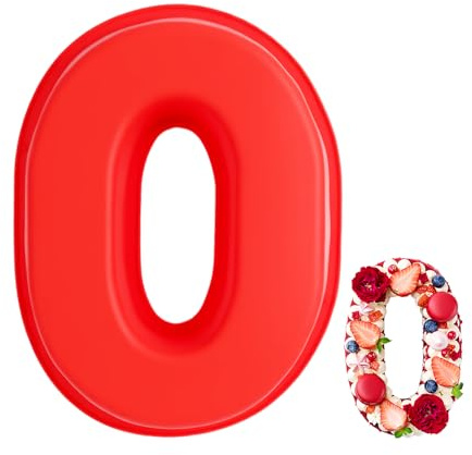 QMLING Lot de 9 moules à gâteau en silicone avec chiffres de 0 à 9, 25,4 cm, pour anniversaire, fête, jubilé (0)