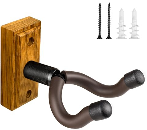 DIDA Gitarrenwandhalterung, Massivholz Gitarrenaufhänger Gitarrenwandaufhänger Gitarrenzubehör Drehbar U-Form Hartholz Gitarrenhalter Haken für Akustik E-Gitarre (1, Zebrawood)