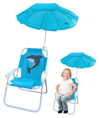 Genérico Silla de Playa con Sombrilla, Silla De con Sombrilla Incluida, Asiento Portátil para Exterior, Jardín, Piscina Y Picnic