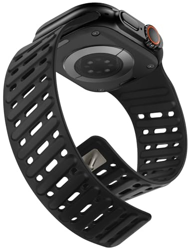 Tasikar Clip Magnetic Straps Compatible with Apple Watch 49mm 46mm 45mm 44mm 42mm Silicone Waterproof Breathable Band for iWatch Ultra3/2/1 SE Series 11 10 9 8 7 6 5 4 3 2 1