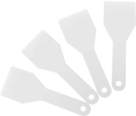 IMIKEYA Set de 4 Grattoirs en Plastique Blanc pour Congélateur, Pelle à Glace Réutilisable, sans Bavure, pour Nettoyage de Réfrigérateur à Domicile