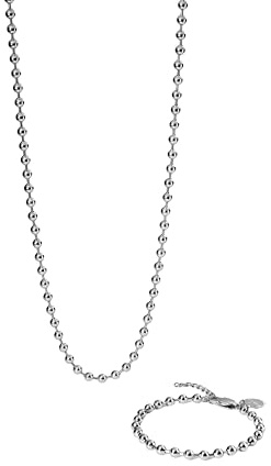 Purelei Bubbly Duo Set – 2-teiliges Schmuckset mit Kugelkette und Kugelarmband – Edelstahl, verstellbare Längen 16–45 cm – Gold/Silber/Roségold