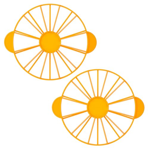 Hapivida 10/12 Cake Slicer, Double Sided Cake Equal Portion Marker Round Cake Slice and Pie Divider Cheesecake Cutter Baking Tool Works for Cakes Up to 10.6 Inches Diameter (Yellow*2pcs)