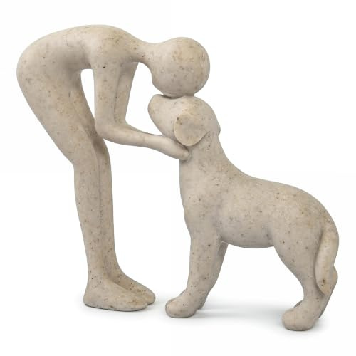 FORMVERSITY Hund Statuen, Dekorative Hunde Skulptur, Gedenkstatue für Zuhause für Andenken Hund, Skulptur Deko, Hunde Geschenke für Regal, Wohnzimmer, Schlafzimmer, Büro-Schreibtisch (Harz)