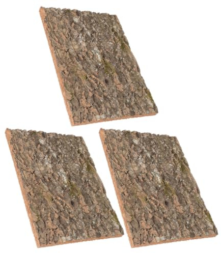 Ciieeo Lot de 3 Morceaux D'écorce de Liège Naturel pour Terrarium, Décor Rustique et Protection L'humidité, pour Habitat de Reptiles comme Lézards et Serpents