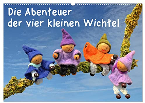 Die Abenteuer der vier kleinen Wichtel (Wandkalender 2026 DIN A2 quer), CALVENDO Monatskalender: Vier kleine Wichtel sind das ganze Jahr über unterwegs und erleben einige Abenteuer. (CALVENDO Spass)
