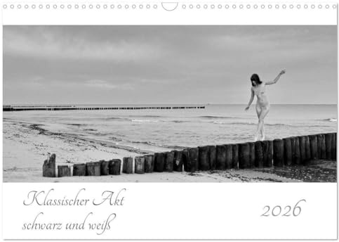 Klassischer Akt schwarz und weiß (Wandkalender 2026 DIN A3 quer), CALVENDO Monatskalender: 13 klassische Aktaufnahmen in schwarz und weiß (CALVENDO Erotik)