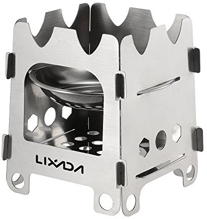 Lixada Camping Stove Stainless Steel Lightweight Wood Stove Alcohol Stove Burner for Portable Outdoor Camping Cooking Picnic BBQ