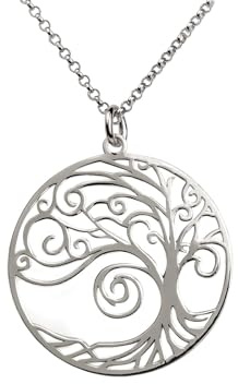 AKA Gioielli® - Collier Femme Pendentif Arbre de Vie en Argent Sterling 925 Rhodié - Deux Modèles de Pendentifs Arbre de Vie