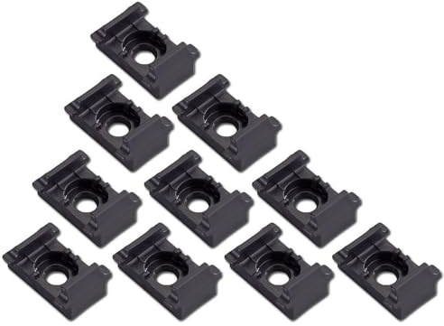 Pfostenklammer Doppelstabmattenzaun 10er Set Anthrazit RAL 7016 – Mattenhalter/Auflagebock Kunststoff für 4x6 cm Zaunpfosten, Klemmplatte Zaunverbinder zur Gittermatten Befestigung