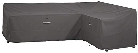 Classic Accessories Ravenna Garden L-förmige Abdeckung für sektionales Sofa, Dark Taupe/Mushroom/Espresso (264cm, rechtsseitig)