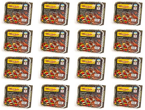 16 X Bar-Be-Quick Instant Barbecue packs- Each pack feeds 4 people-World's best brand leading disposable BBQ