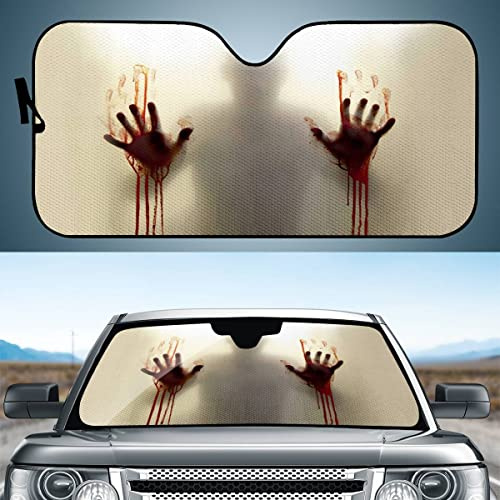 Hixingo Auto Frontscheibe, 3D komisch Motiv Sonnenschutz für Windschutzscheibe, Frontscheibenabdeckung, Faltbares Design Auto Sonnenschutz, UV-Schutz, für meisten Autos (Personen)