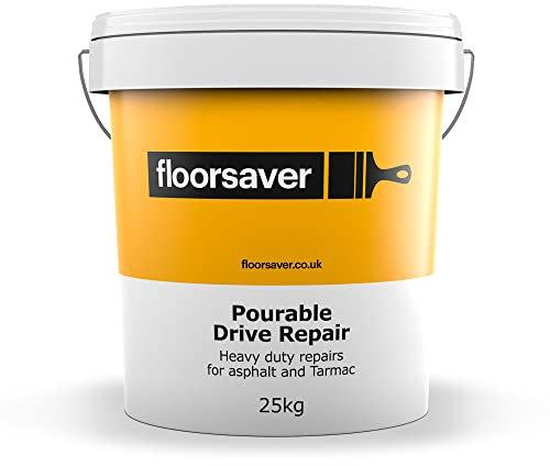 Floorsaver Pourable Drive Repair - 25kg | Heavy Duty Pothole Filler | Mix and Pour Asphalt and Tarmac Repair Mortar