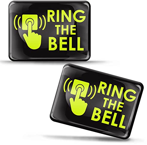 SkinoEu 2 x 3D Gel Sign Notification Symbol Ring The Bell Stickers Green Marking for Doorbell Gate Door KS 60
