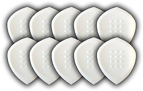 Acoustik Attak STEALTH Structured Guitar Pick - Small Beveled Guitar Picks, Unique Tone (10 Pack, White)