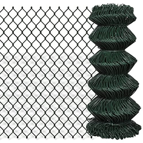 Tino Tech Maschendrahtzaun Stahl 0,8x15 m Grün Zaun Garten Sichtschutz Gitterzaun Dekorative Zäune Gartenzaun Metall Wildzaun Maschendrahtzaun für Garten UV-beständig und Wetterfest