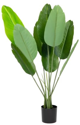HOMLA Plante Artificielle Tropical Zone Bananier 90 cm