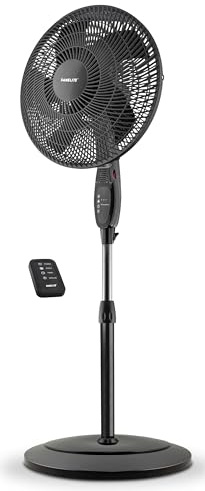 Fanelite - Ventilateur sur pied 40cm S1632-RPG - Fonction anti-moustiques, tablettes répulsives - 3 vitesses - Télécommande - Minuterie - Grille et hélice plastiques - Oscillant ou fixe - Silencieux