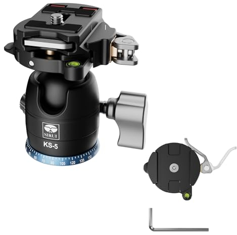 SIRUI 29mm Ball Head for Tripod, 360° Panoramic Aluminium Alloy Tripod Head for DSLR Camera, Camcorder, Ball Head for Monopod, Camera Slider, Max Load 10KG, KS-5