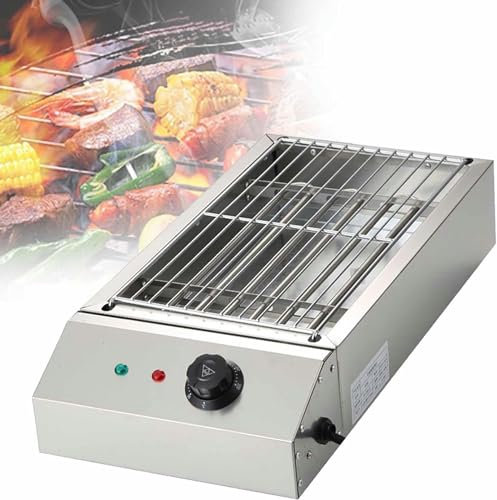 Parrilla sin Humo Barbacoa eléctrica portátil,Parrilla de Cocina Interior,Parrilla Interior de Acero sin Humo,Control de Temperatura Ajustable,para cafetería Restaurante Fiesta Buffet