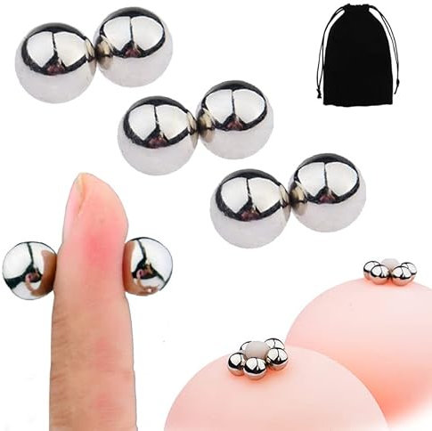 Magnetic Nipple Clamps Non Piercing, Strong Nipple Clips Beads, Labia Clips Sex Pleasure Women Men, Breast Clips for Pleasure, Nipple Sex Pleasure Stimulator (6 Pcs)