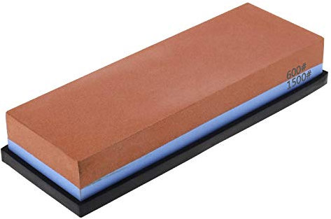 OTOTEC Pietra Per Affilare Domestica A Doppia Faccia In Corindone Bianco 600/1500 Con Tappetino Antiscivolo