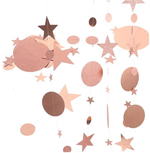 WHAMVOX 2St Sternkreis Latte Art Flaggenbanner Papierstern-Kreisbanner hochzeitsdeko weihnachtsdeko Girlande Geburtstagsgeschenk exquisite Wimpelkette Glitter- -Gold-Karton