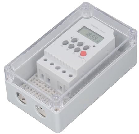 Programmable Pump Timer, Time Control Switch Outdoor Indoor Digital Timer Box with 7 Day Cycle or Single Day Setting (DC 12V)