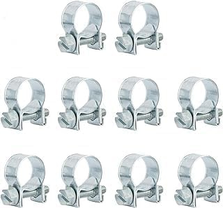 QINALO 10-Pack 25-27mm Mini Hose Clamps, Galvanized Hose Clamps, (Pipe Clamp Diameter 1 -1 1/16), Suitable for Fuel Injection Systems, Hydraulic Lines, Cars, Radiators, Gardens, etc.