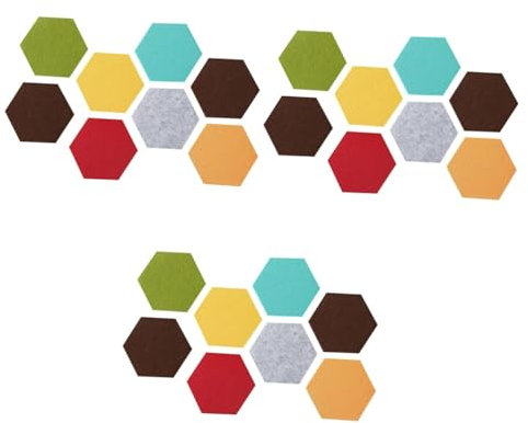 DIYEAH 3 Sätze Sechseckige Aufkleber Wand Klebrig Selbstklebendes Memoboard Sechseckiges Schwarzes Brett Filz Pinnwand Sechskantkorken Hexagon-brettfliesen Wandtattoo Aus Filz 8 Stück * 3