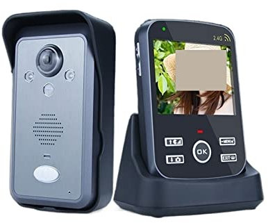 HPHPH Videocamera per Campanello, Display LCD Da 3,5 Pollici Da 300.000 Pixel Campanello Home Video Intercom Senza Fili Da 2,4 Ghz,Allarme Casa,Citofono Smart