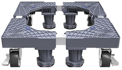 MOCUC Waschmaschinensockel Edelstahl-Waschtrocknerständer, robuster Waschmaschinenständer, Waschmaschinenerhöhung mit starken Füßen, Wäsche FüR Waschmaschine(4-pin Fixed 4 Caster)