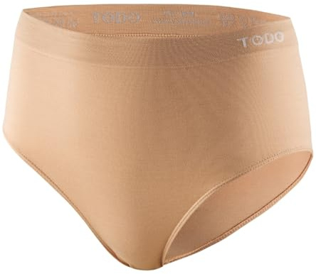 TODO 37% lana merino – non graffia – Slip sportivi elastici in lana merino da donna, biancheria intima traspirante merino (taglia S-XXL), Slip beige, L-XL